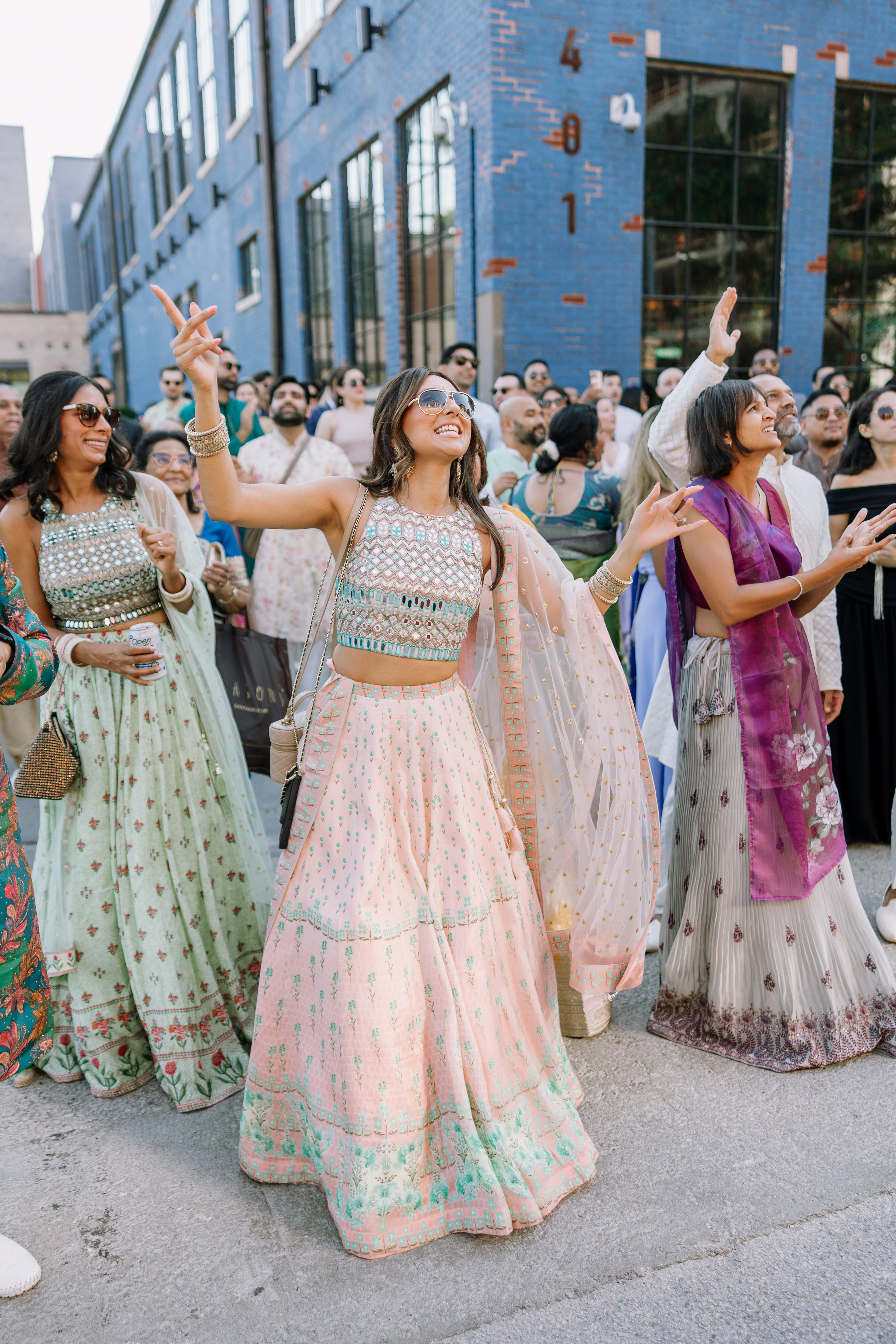 bride and her friends in indian sari's-Lusia Studio Photography