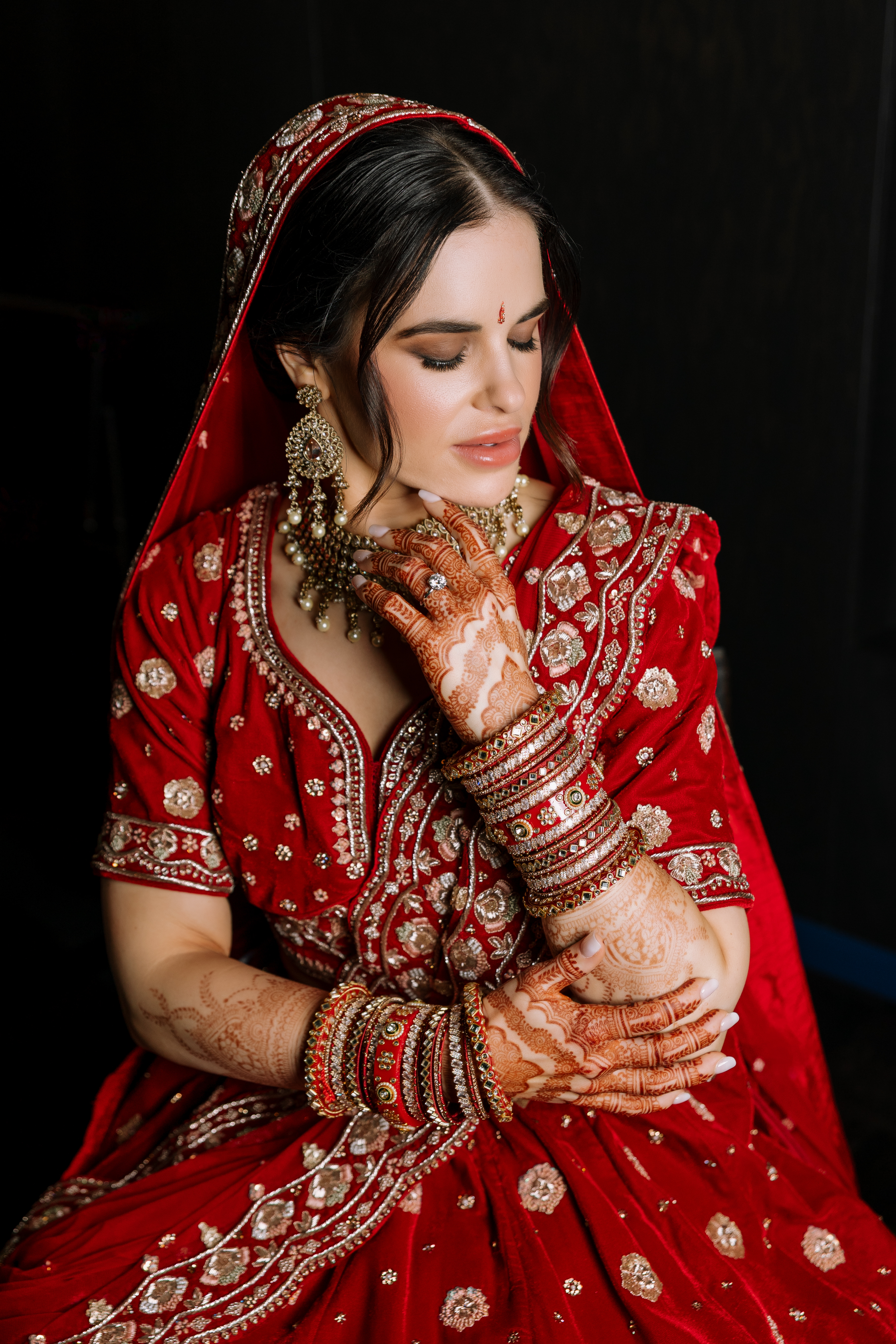 bride in red lehenga-Lusia Studio Photography