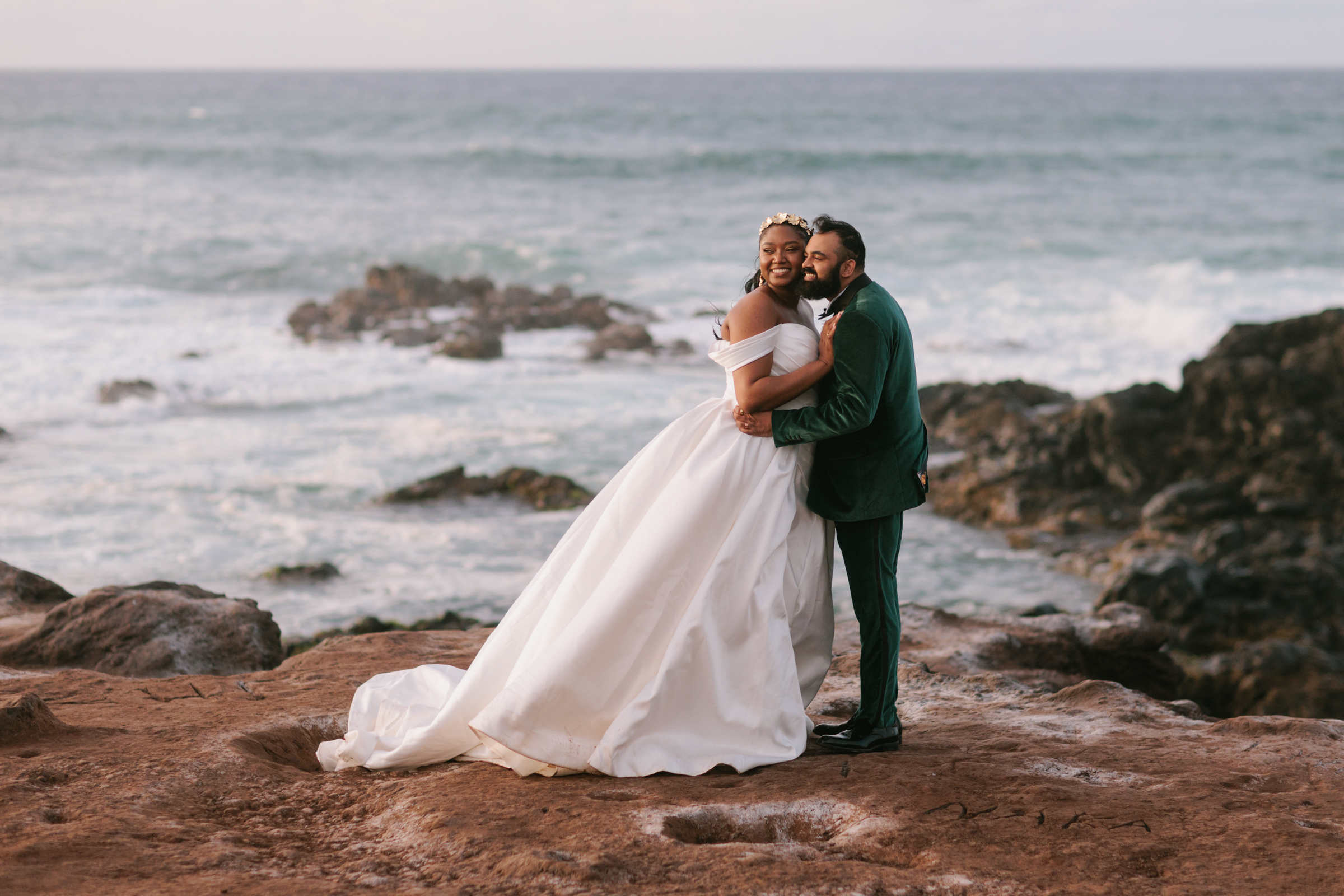 Couple on beach Hotel Wailea Wedding Melia Lucida Photography, Maui wedding photographer
