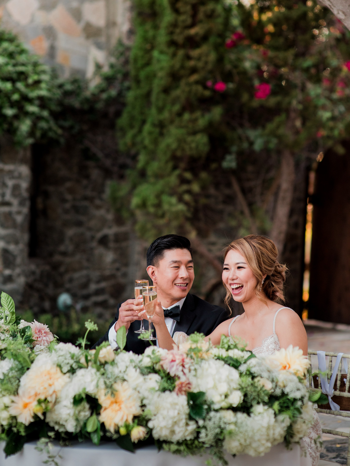 Elegant toast at reception