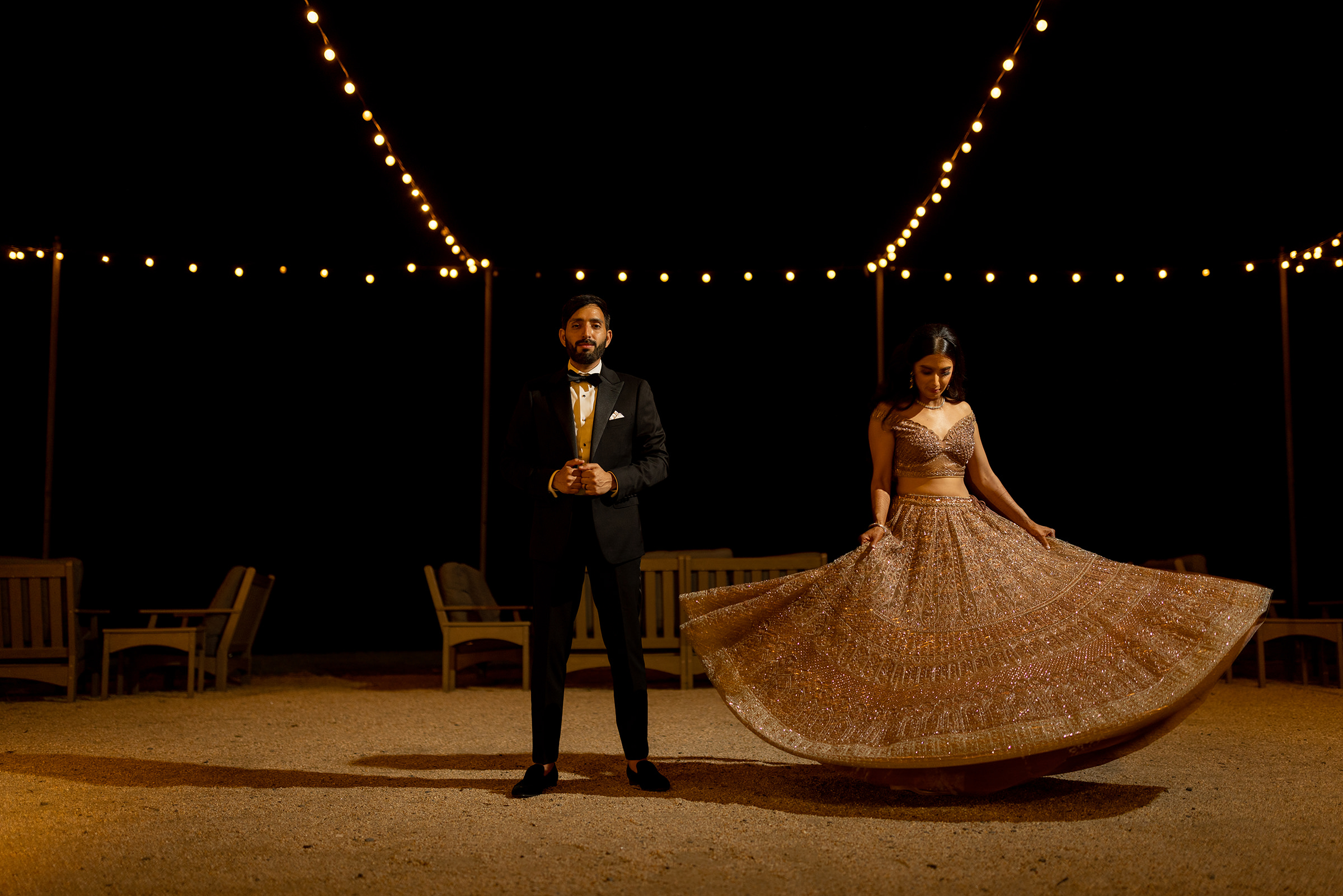Night couple portrait lehenga Akbar Sayed Photography 