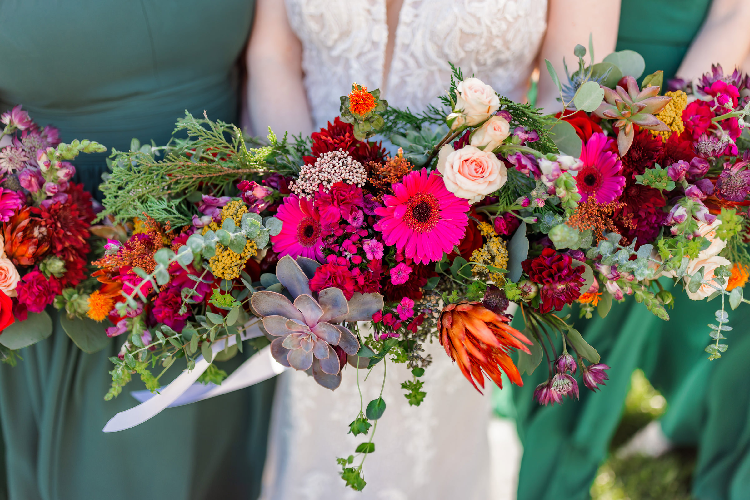 Colorful bouquet in brides hands Xiaoqi Li Photography