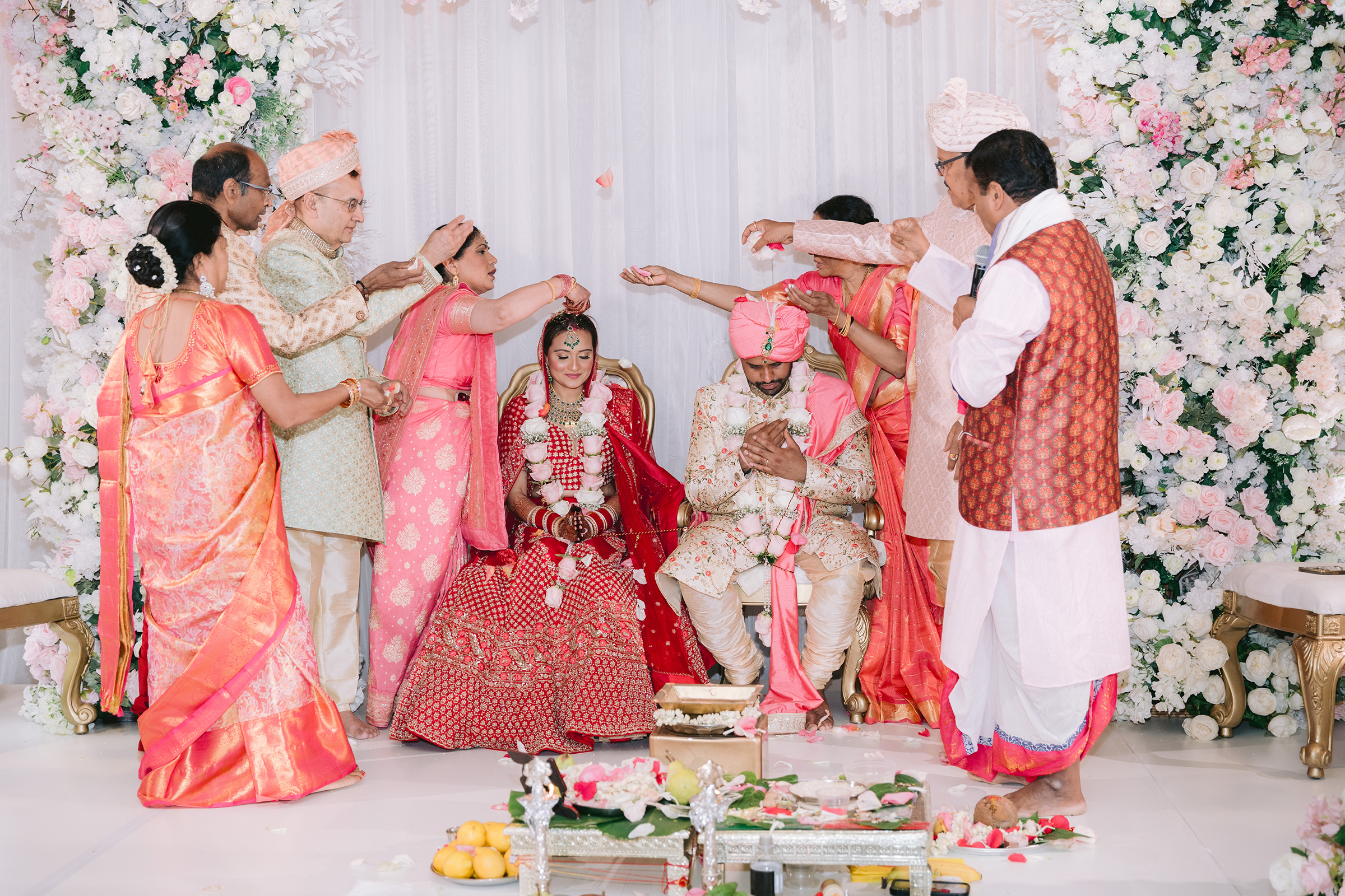 flower petal ritual, Garden City Hotel wedding photography by PTarfiq Photography, NY