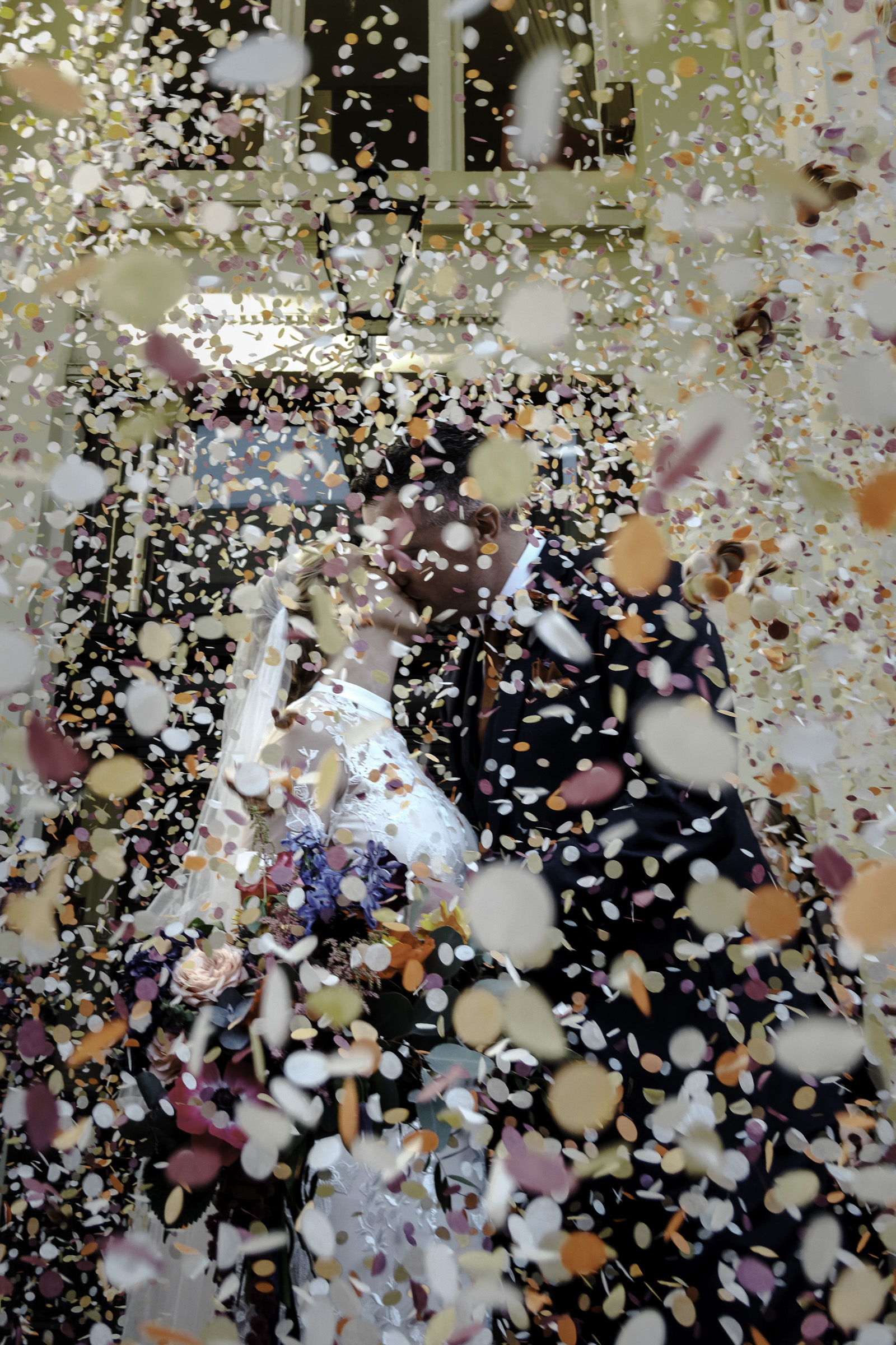 Confetti kiss Bristol Town Hall wedding Oliver Holder