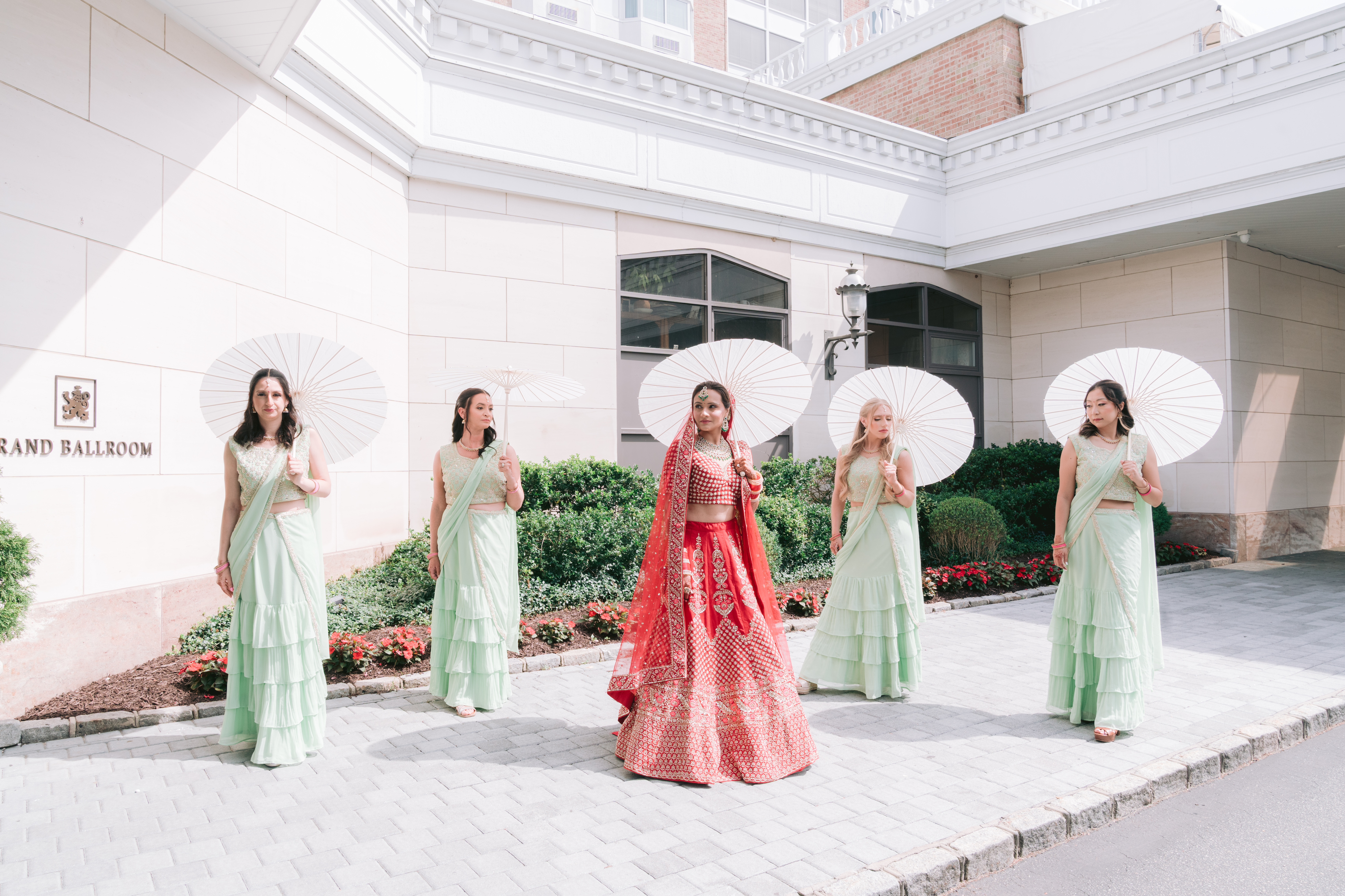 Bridal party fashion Garden City Hotel wedding photographed by PTarfiq Photography, NY