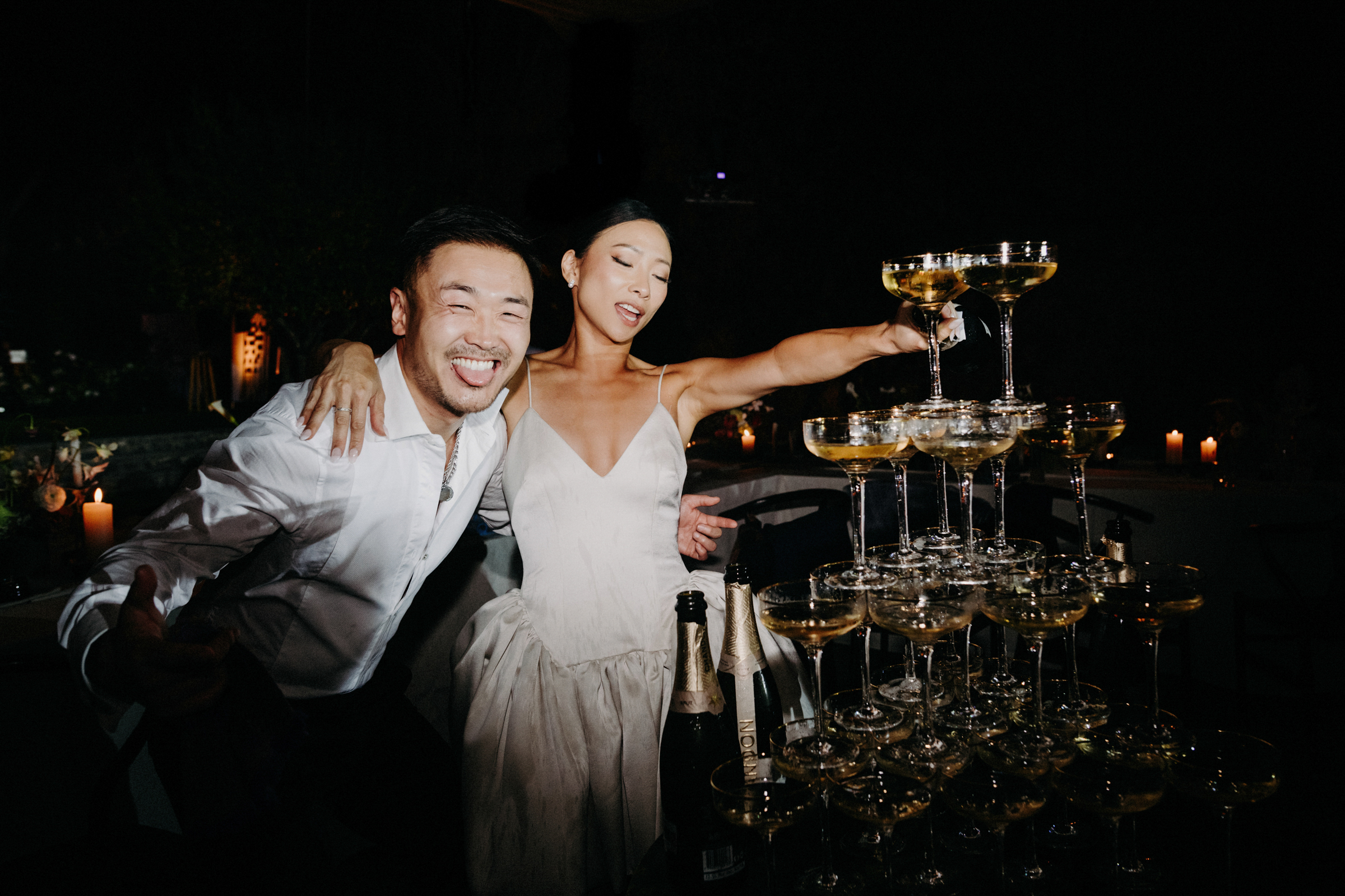 champagne toast at Villa Santa Monica