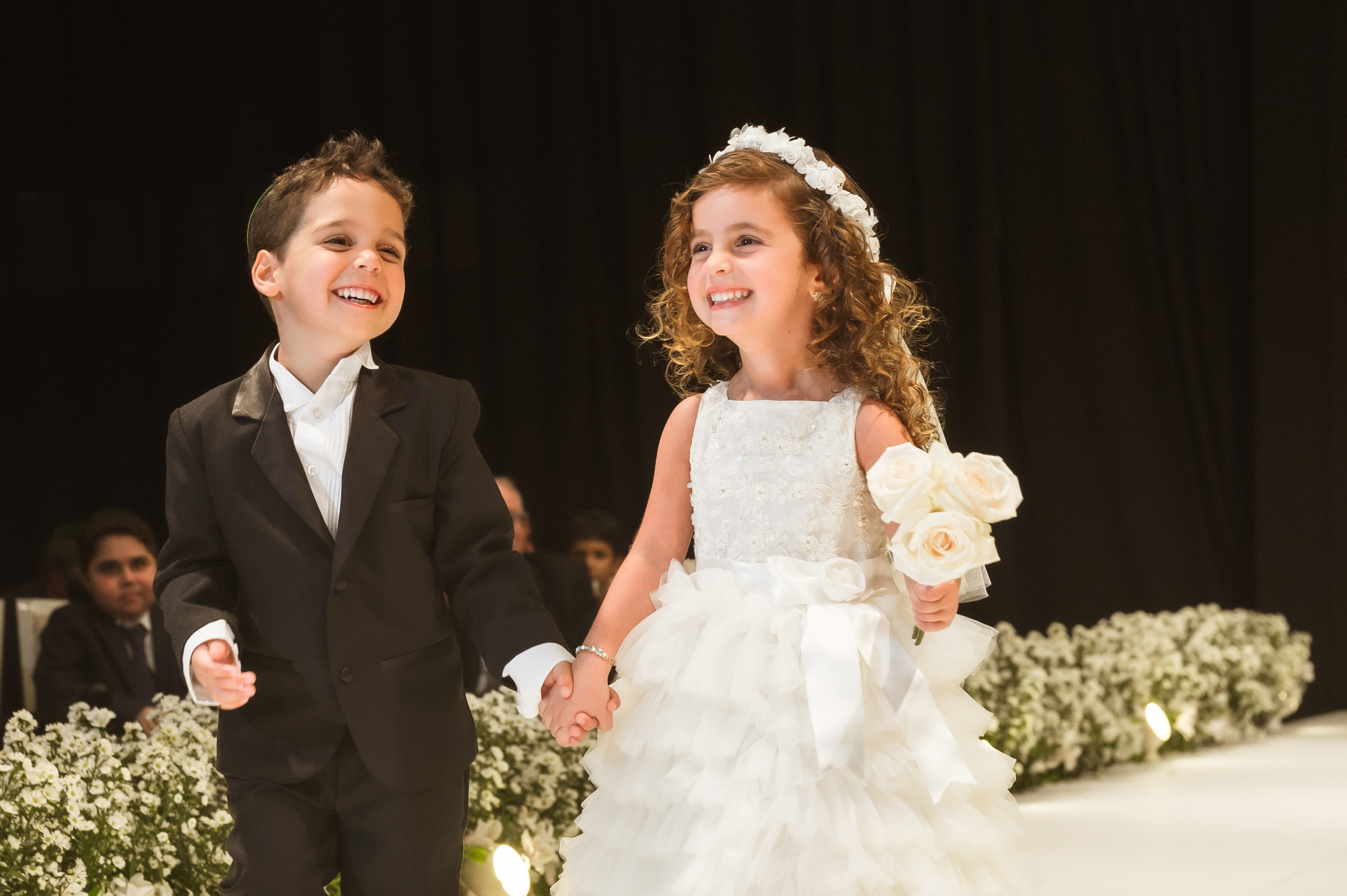 Adorable wedding processional Club Hebreo Panama City