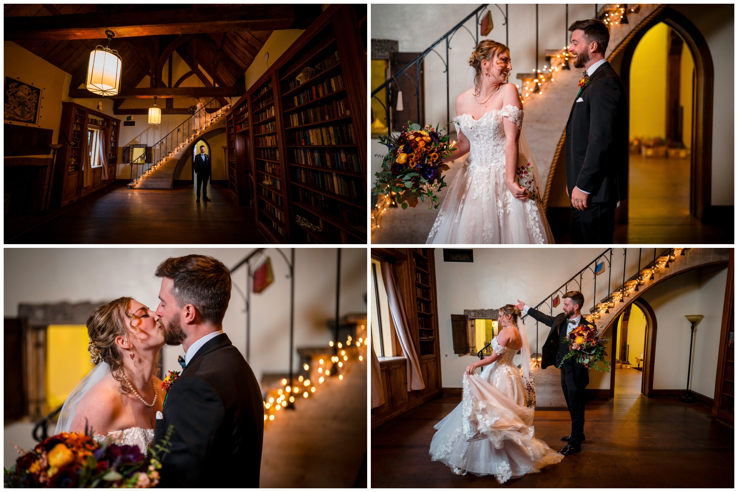 First look, wedding at Cloister Castle photography by Bee Two Sweet