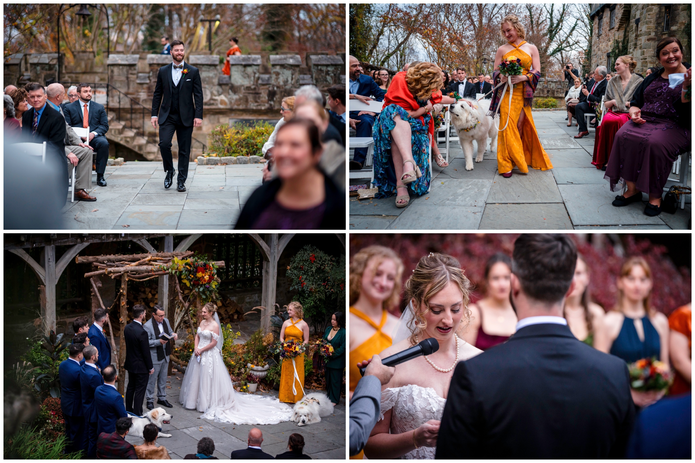 Wedding ceremony vows at Cloister Castle photography by Bee Two Sweet