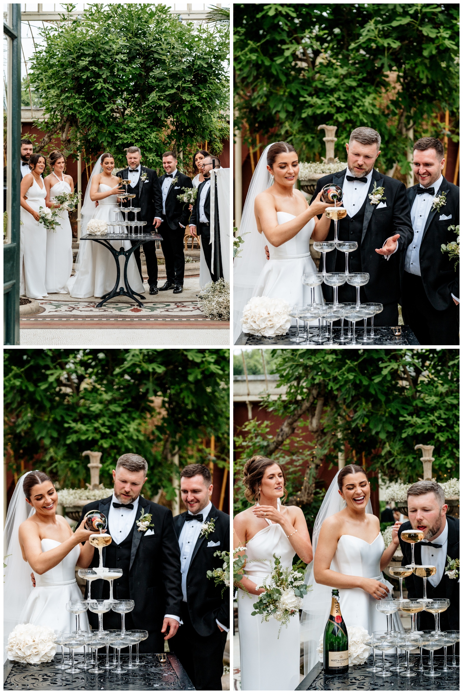 Kilshane House wedding champagne tower - Sarah Kate Murphy - Ireland