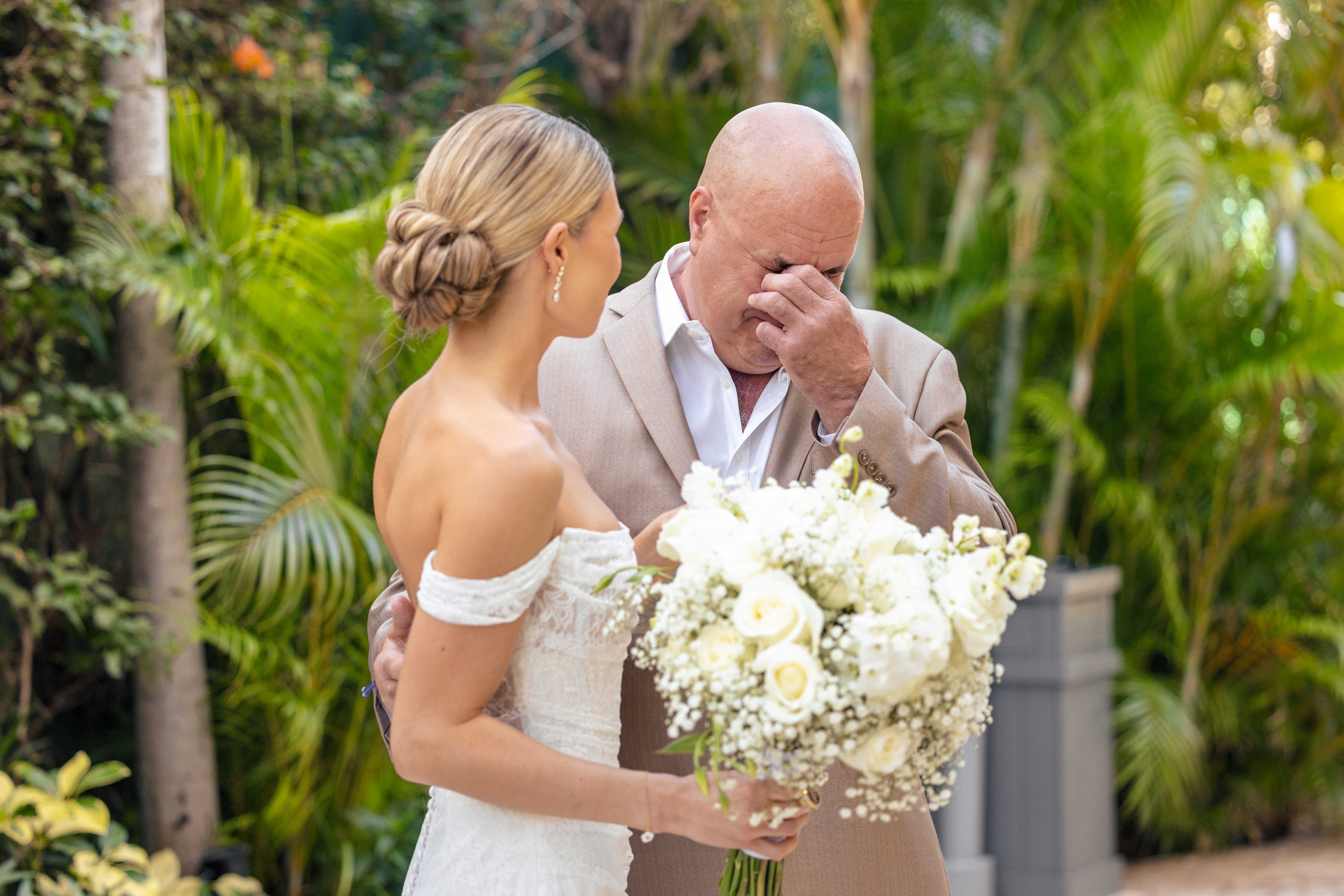 Emotional moment between bride and Dad-The Fives Beach Hotel Wedding by M.E.Photo & Films