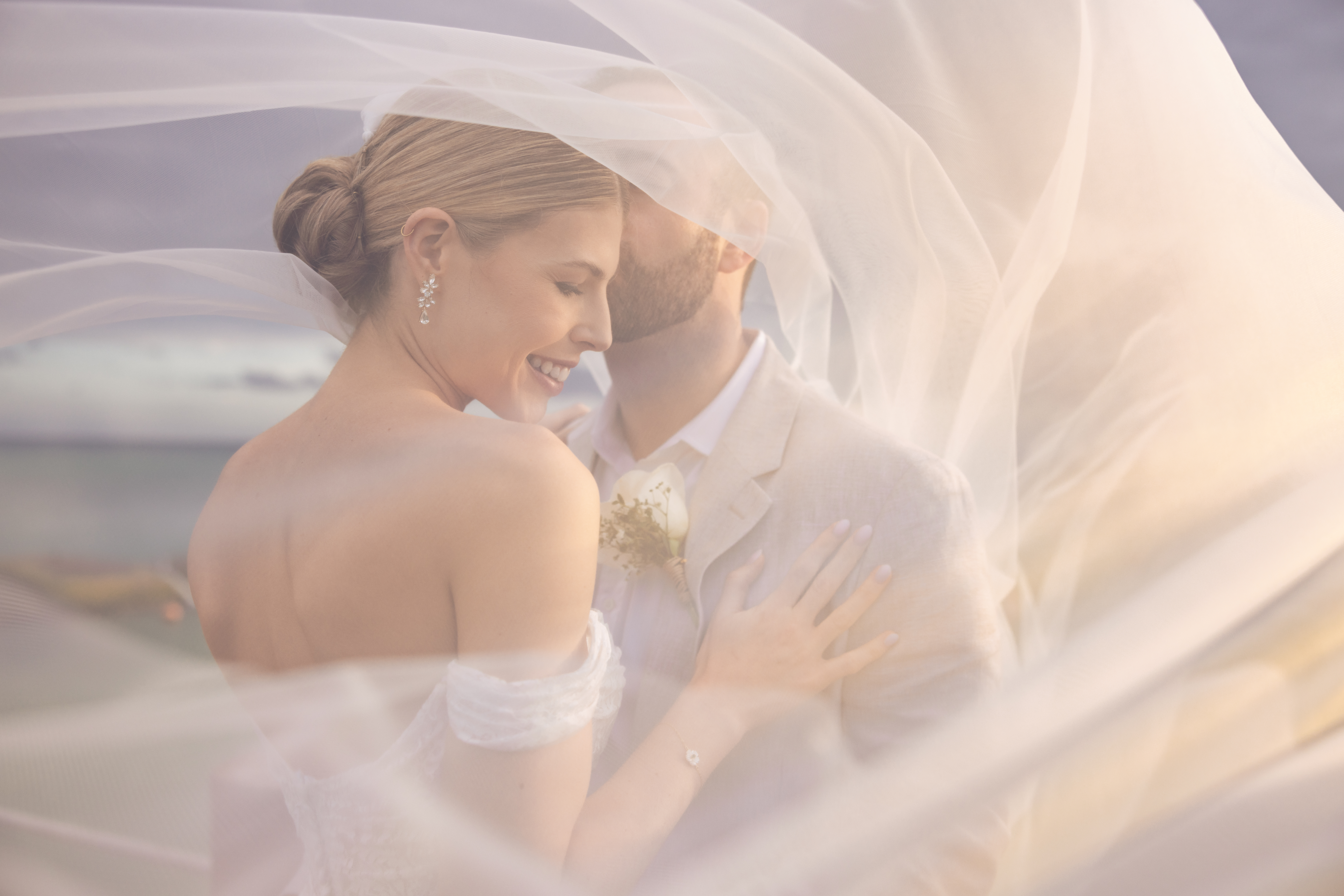 intimate portrait of couple-The Fives Beach Hotel Wedding by M.E. Photo & Films