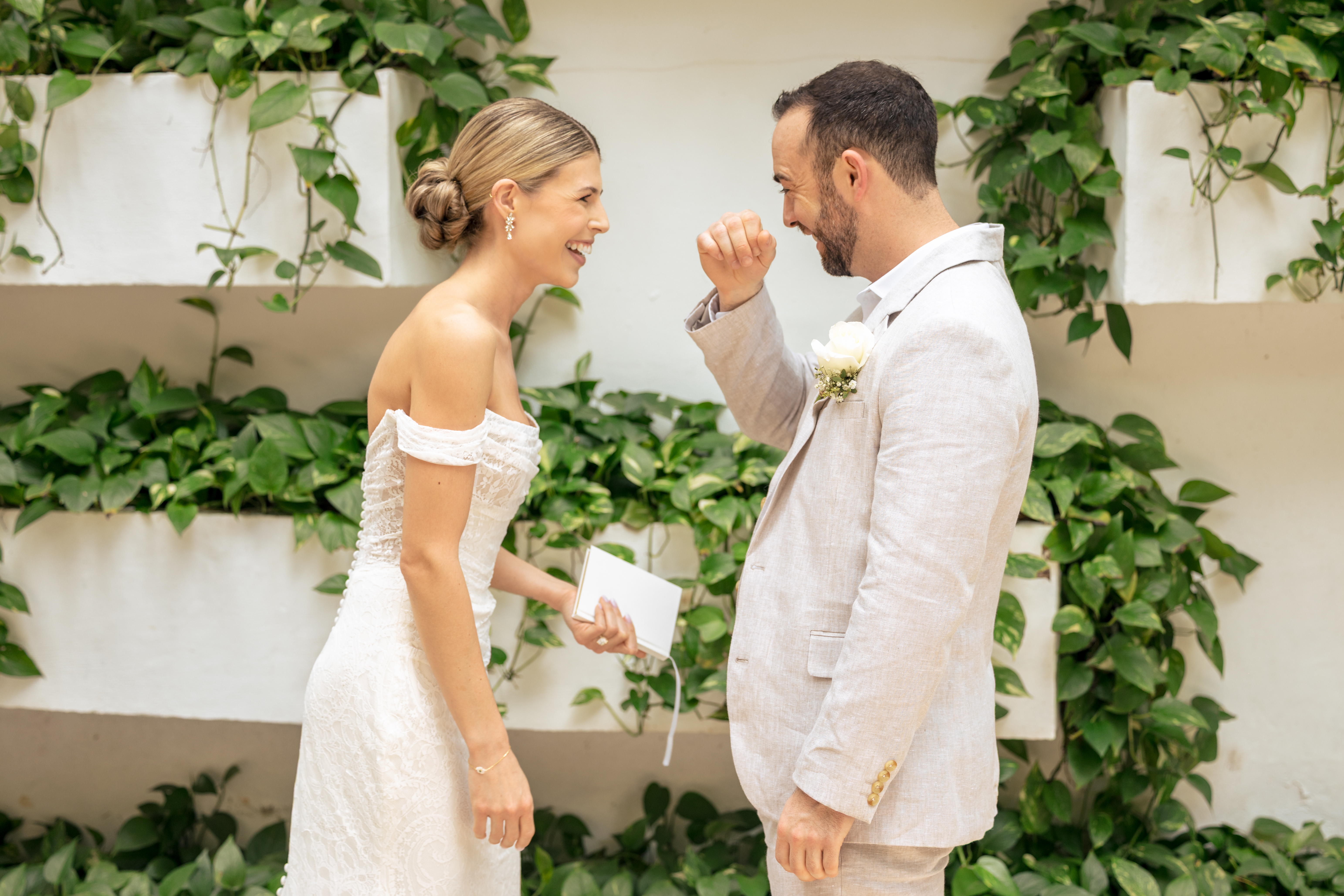 sweet moment between couple-The Fives Beach Hotel Wedding by M.E.Photo & Films