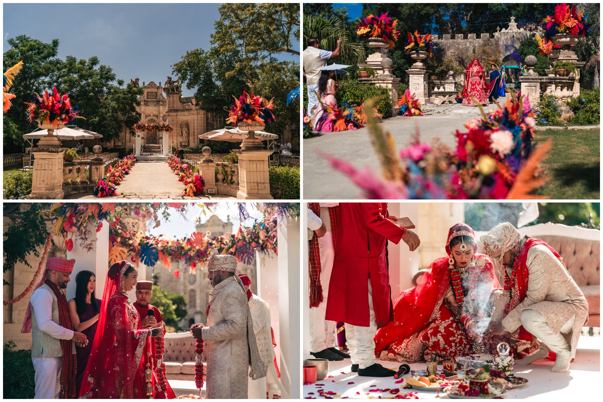 Indian Barat at Villa Bologna photographed by Franklin Balzan, Malta wedding photographer