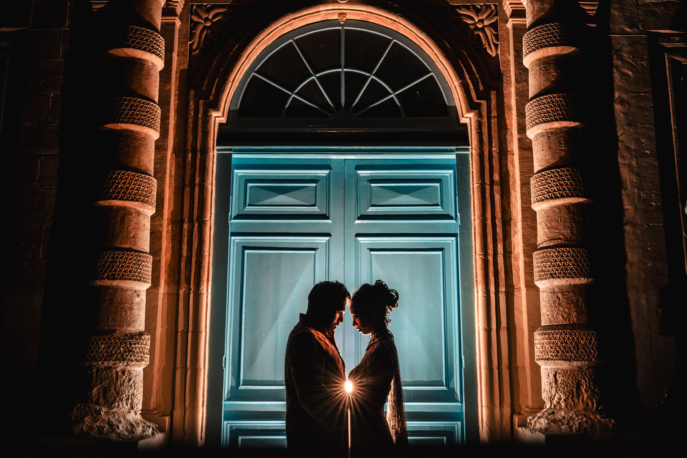 Nighttime portrait session at Palazzo Parisio, Malta, by Franklin Balzan Photography