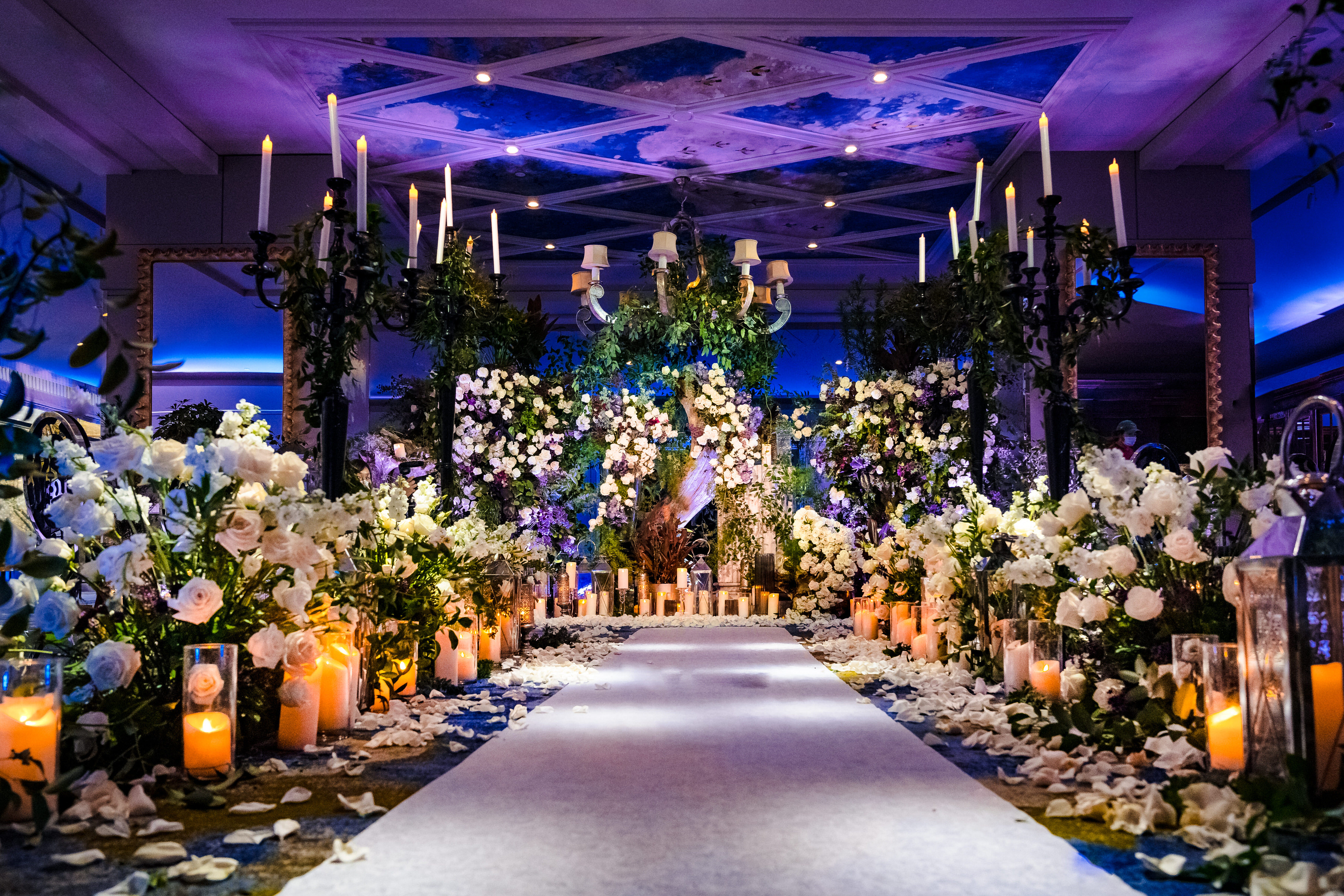 opulent candlelight wedding ceremony, photographed by Nicole Chan, Boston wedding photographer