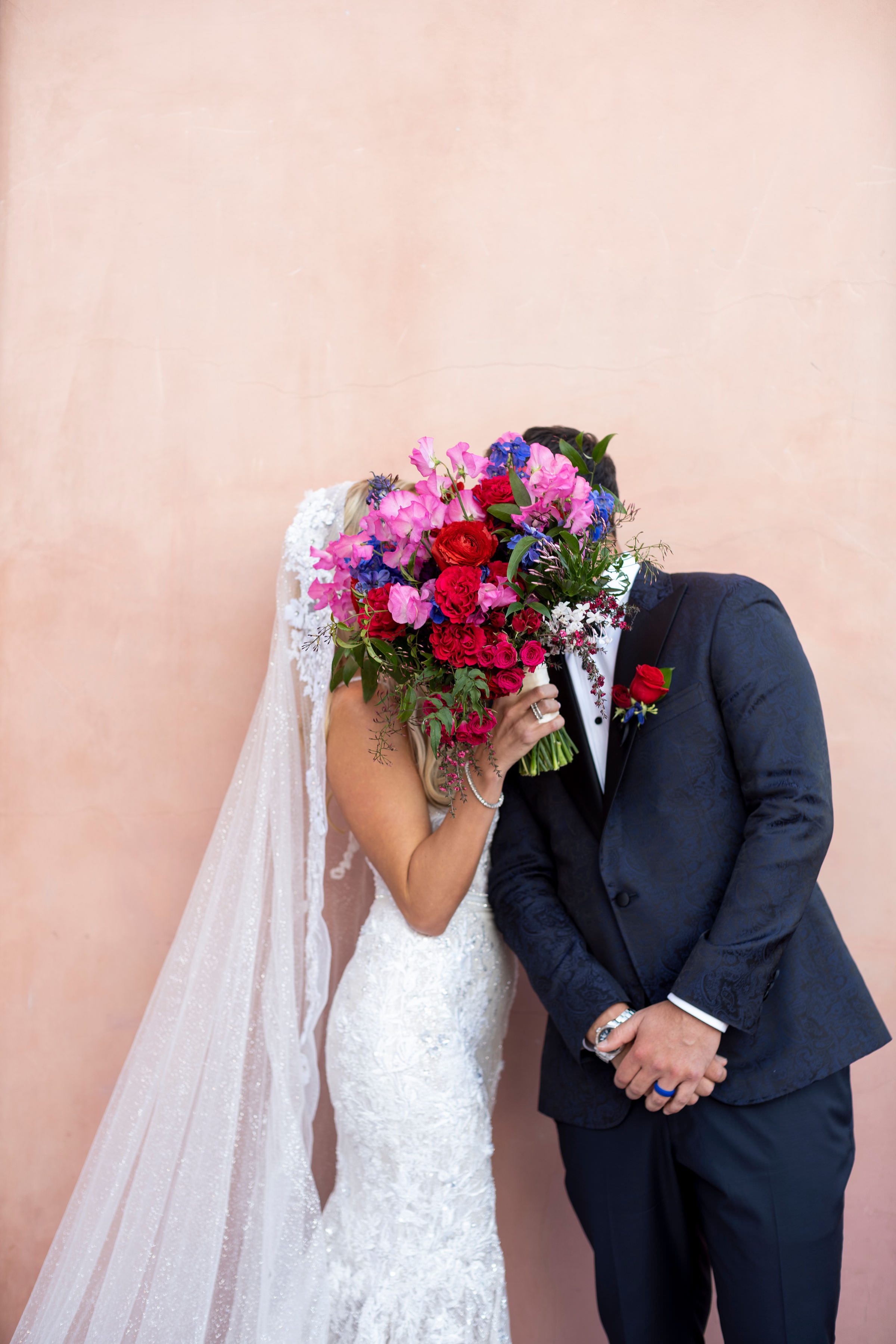 Bright spring bridal bouquet, photographer by John and Joseph, Los Angeles wedding photographers
