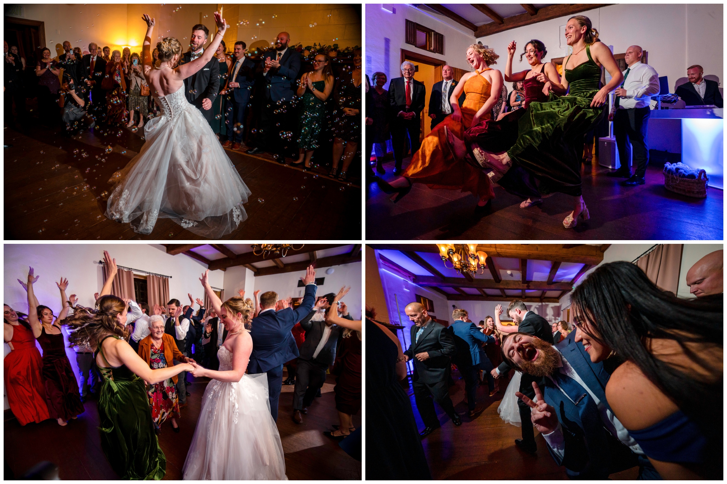 Dance floor fun at Cloisters Castle photographed by Bee Two Sweet