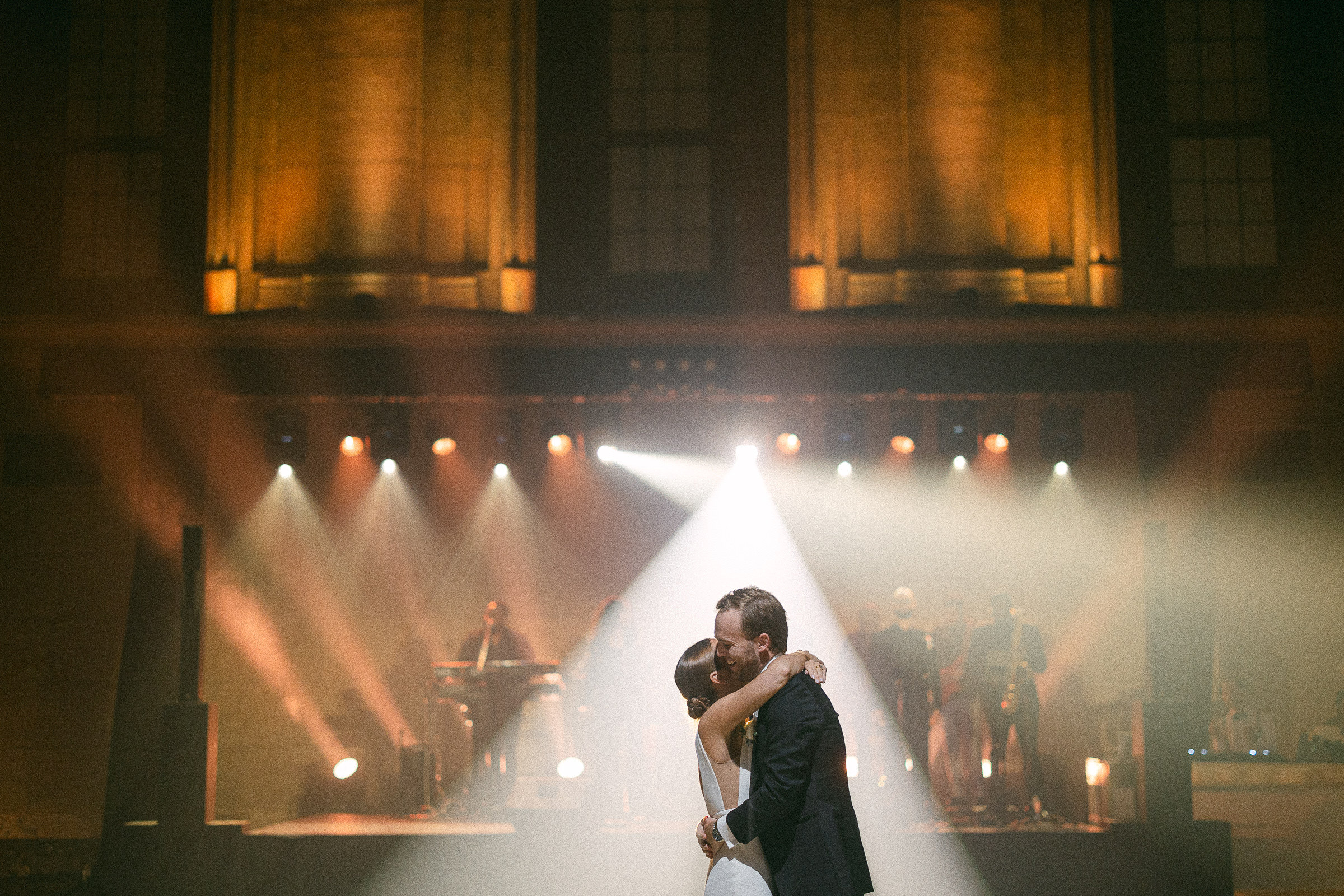 couples dramatically lit first dance-Sophie Asselin