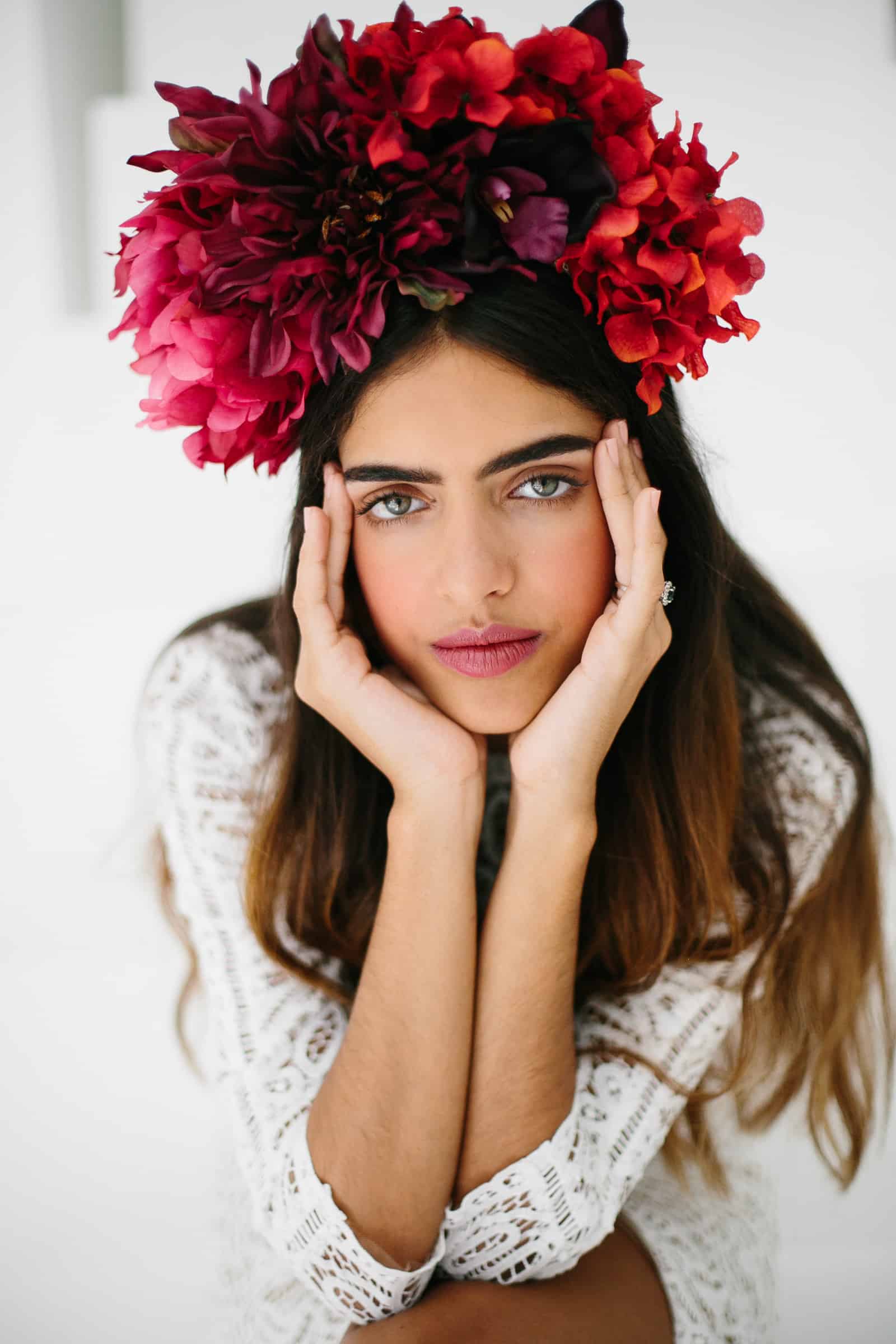 Freida Kahlo inspired floral crown photographed by Carolina Guzik - Florida