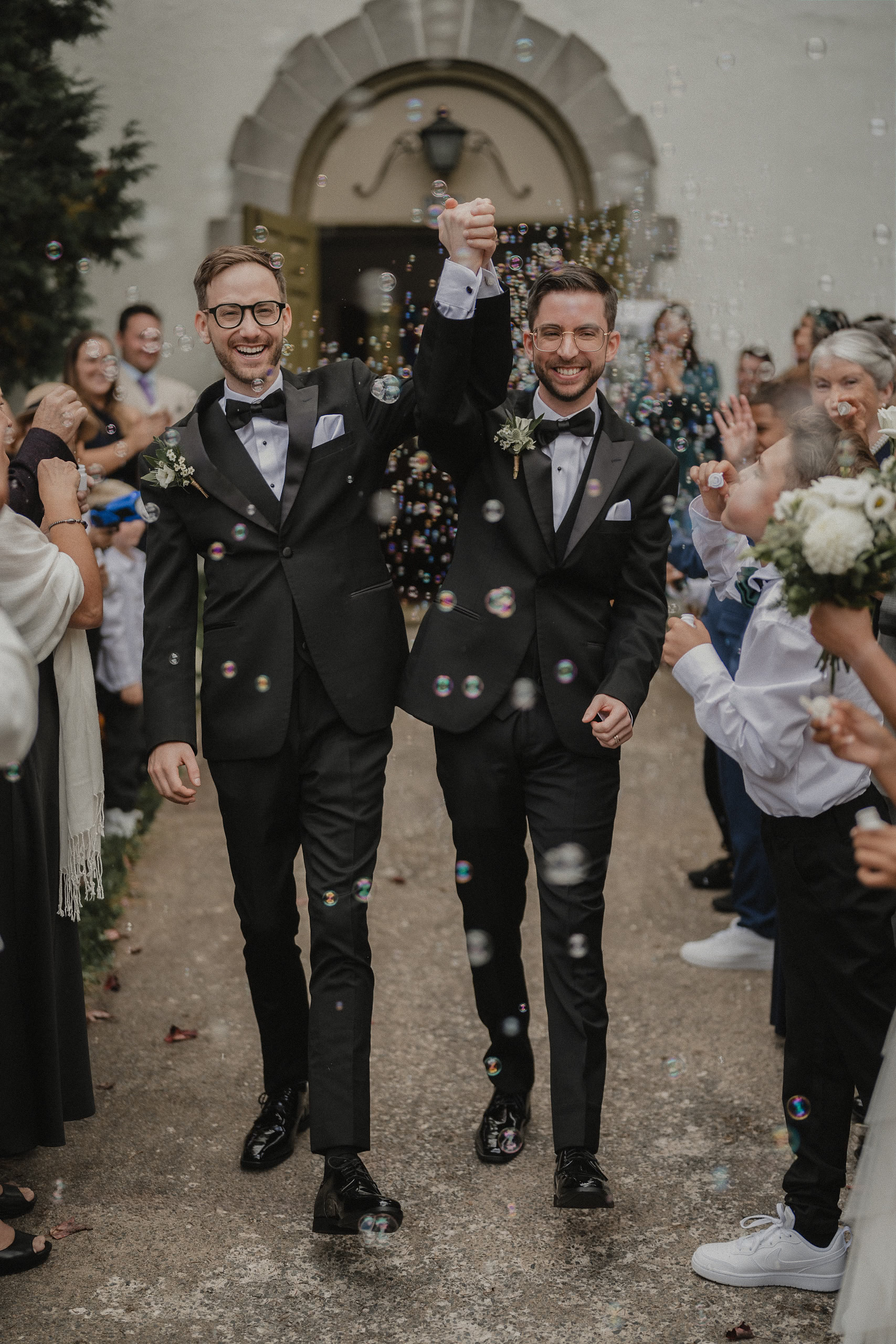 Couple exit with smiling happily-Jeff Gagnon Photography