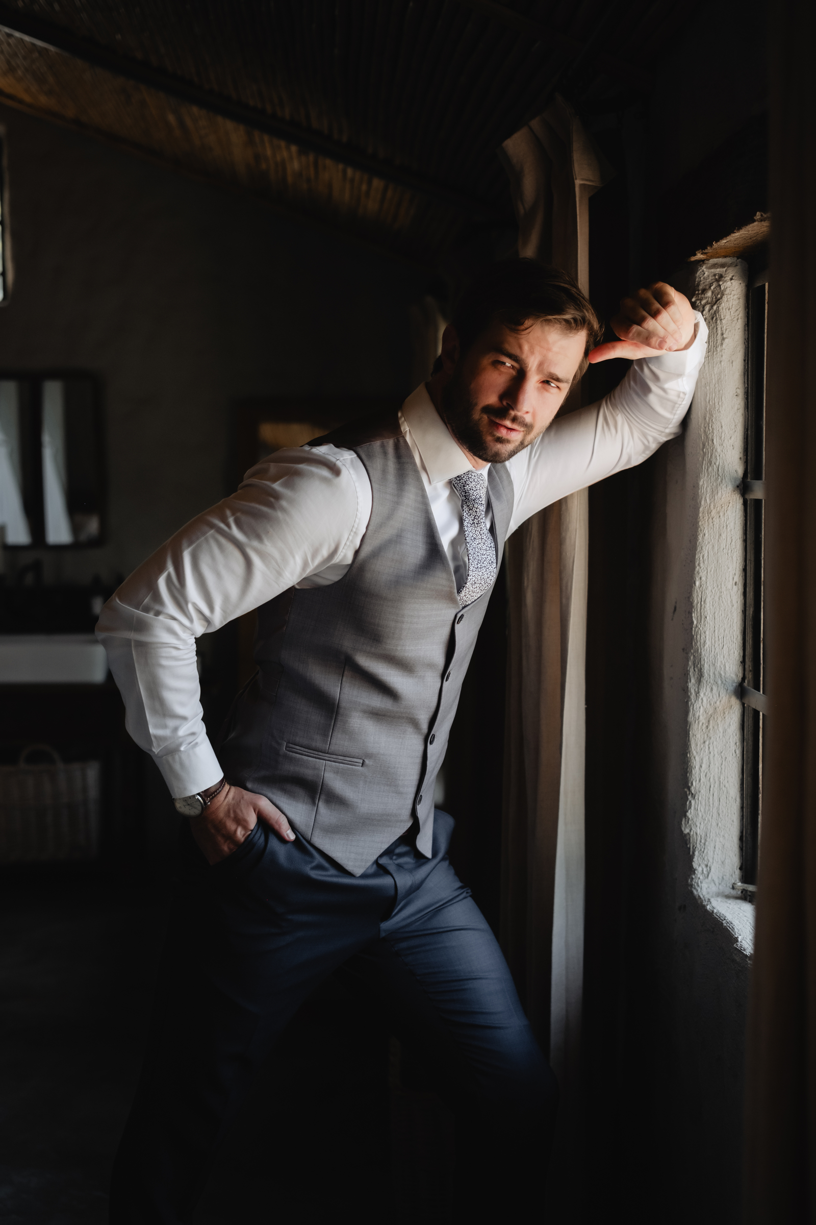 Groom portrait, Campagne Living Wedding - Wouter Kleynhans