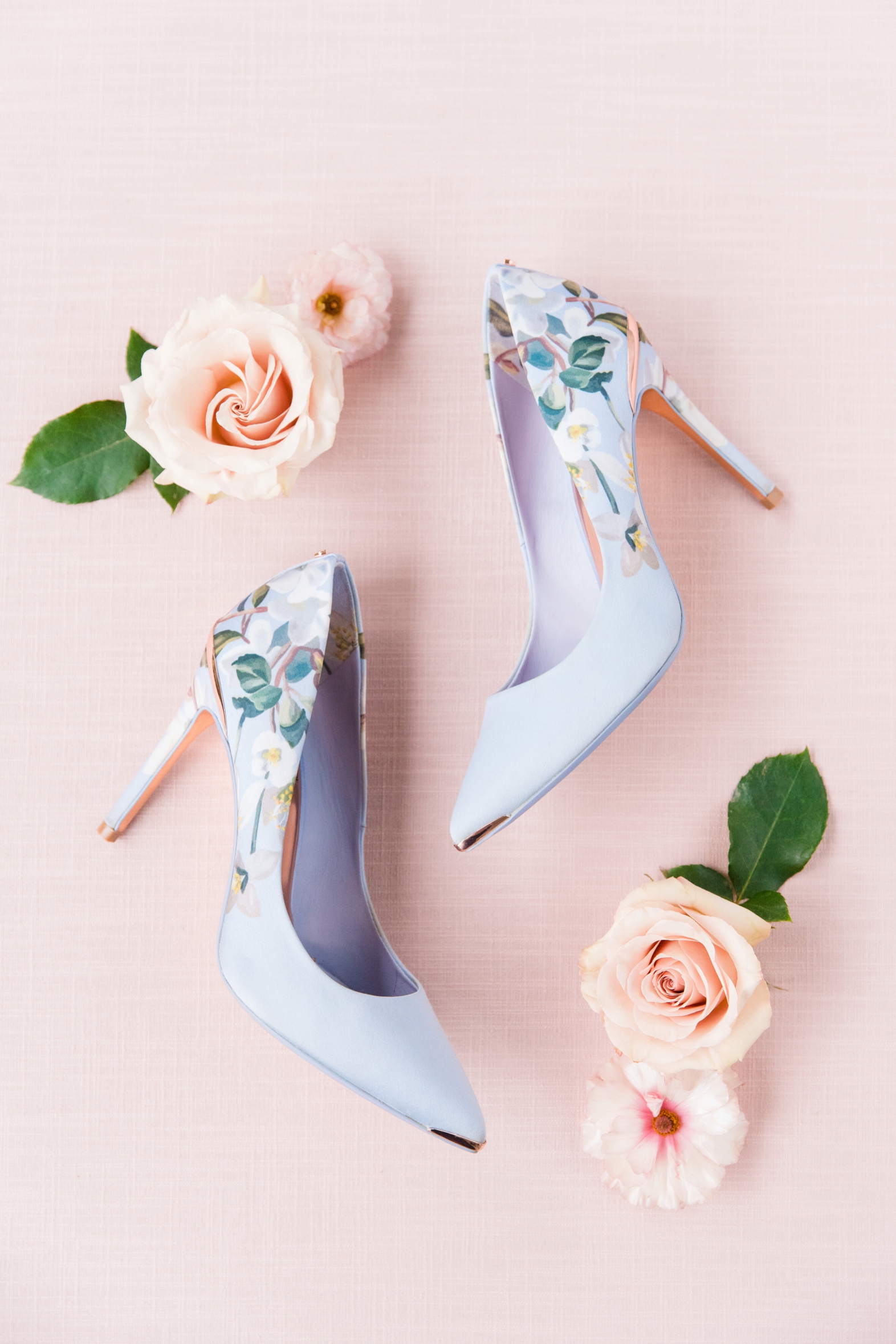 Handpainted pumps with floral design photographed by Dana Cubbage - South Carolina
