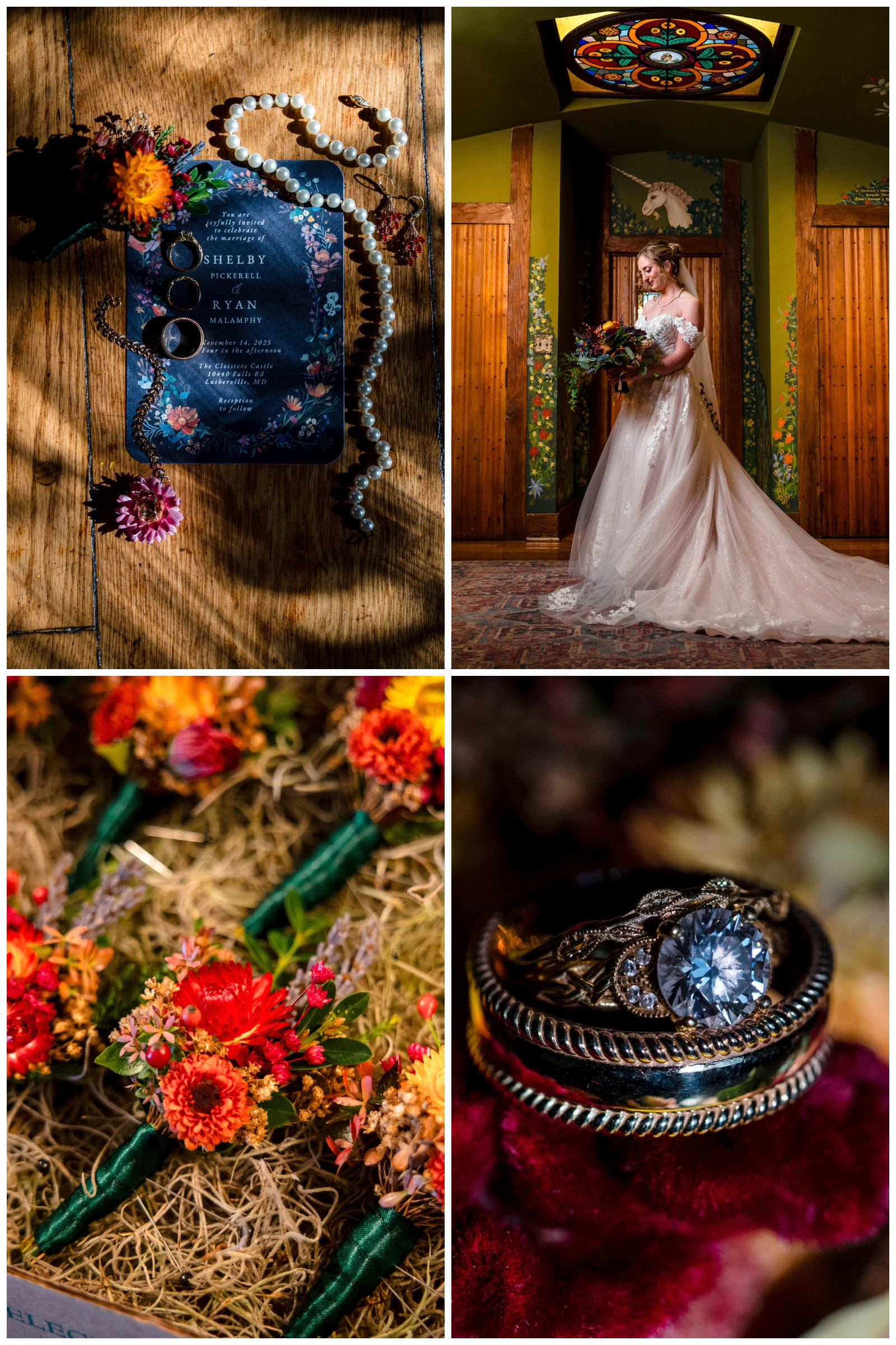 Details of wedding at Cloister Castle photography by Bee Two Sweet