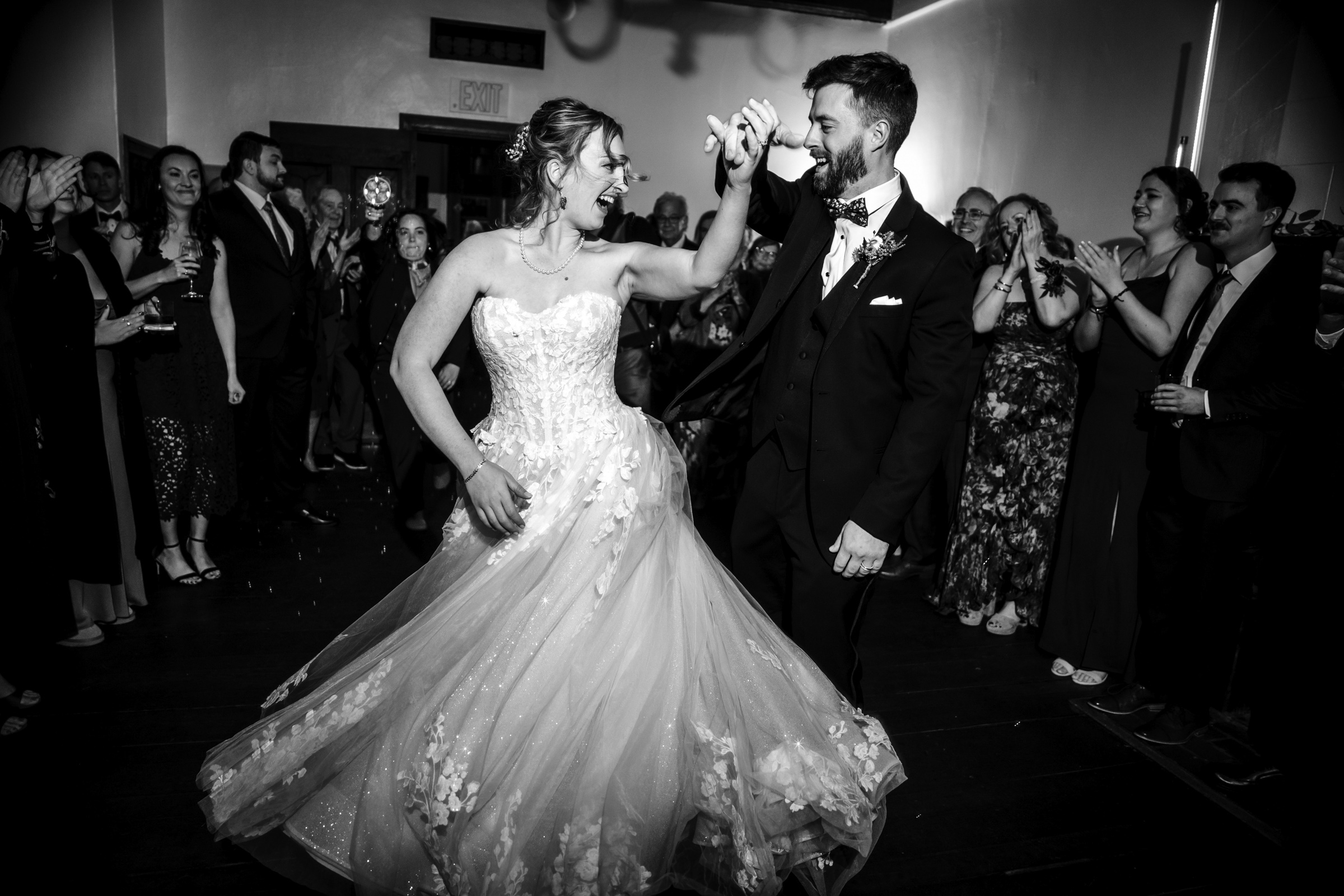 Fall wedding Cloister Castle dance floor, photography by Bee Two Sweet