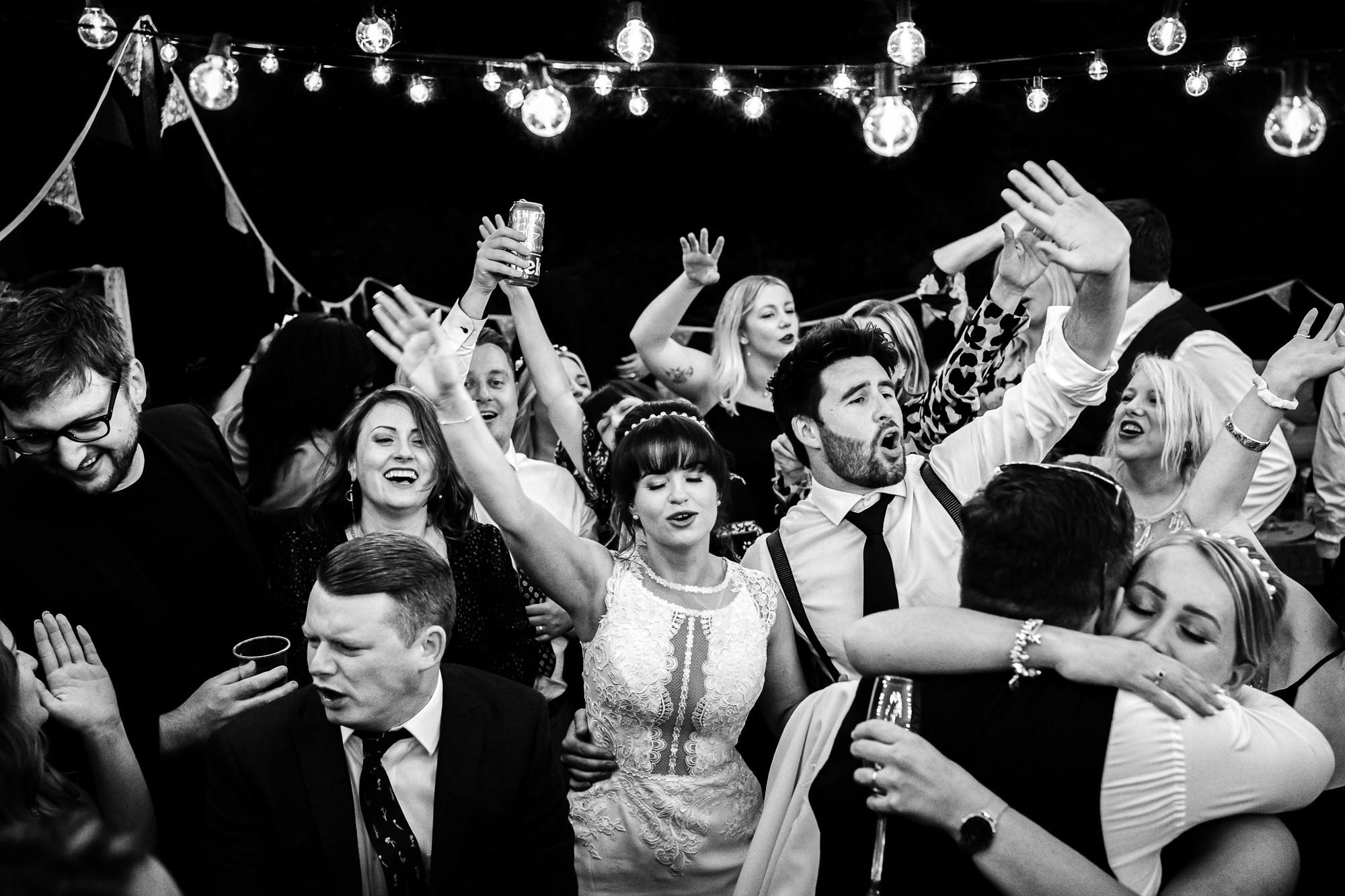 Award winner, bride and groom dancing with guests - photo by Phil Salisbury Photography