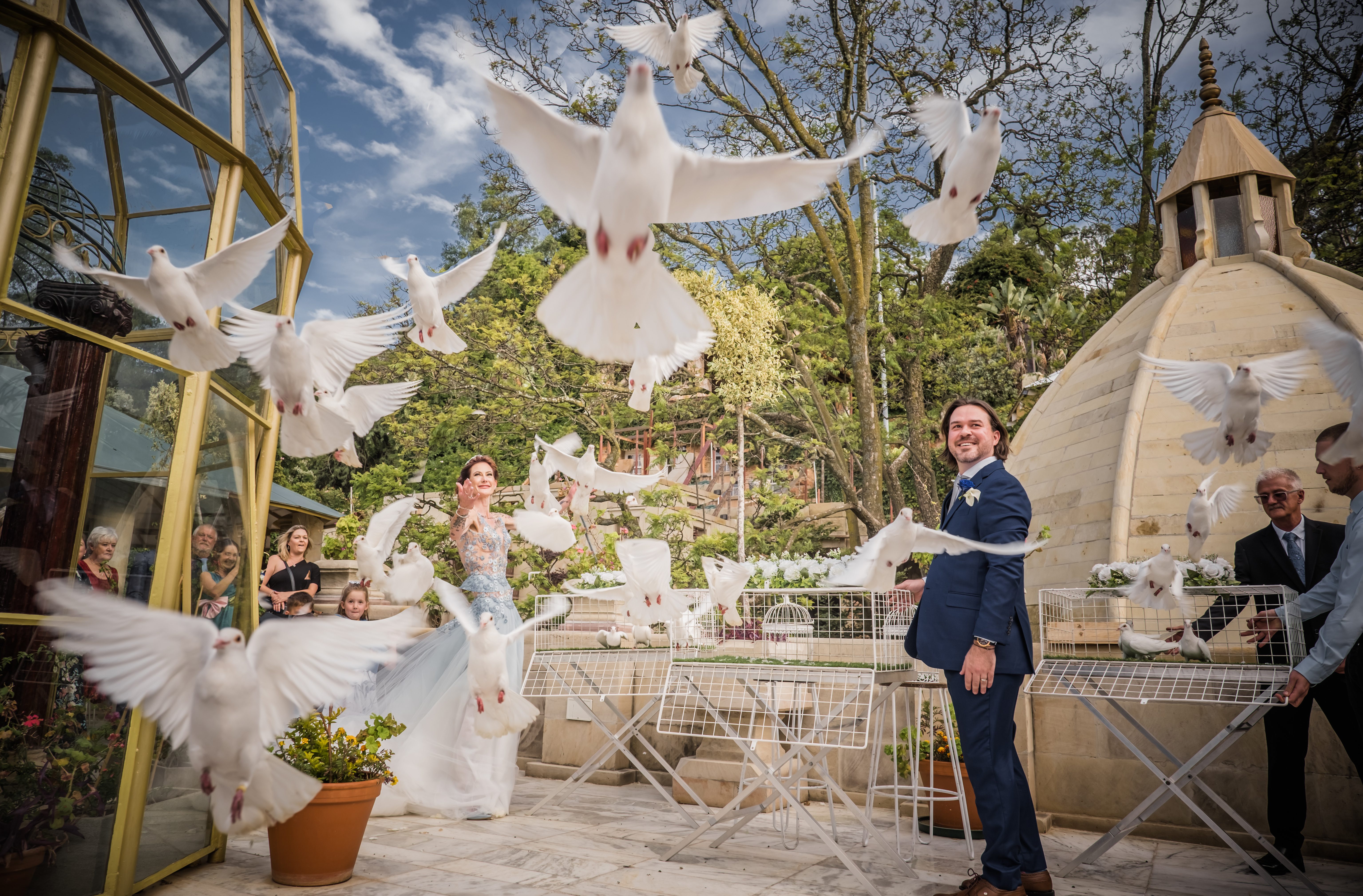 Bride and groom releasing doves - photo by south africa wedding photographer AlexanderSmith Stories Bride and groom releasing doves - photo by south africa wedding photographer AlexanderSmith Stories
