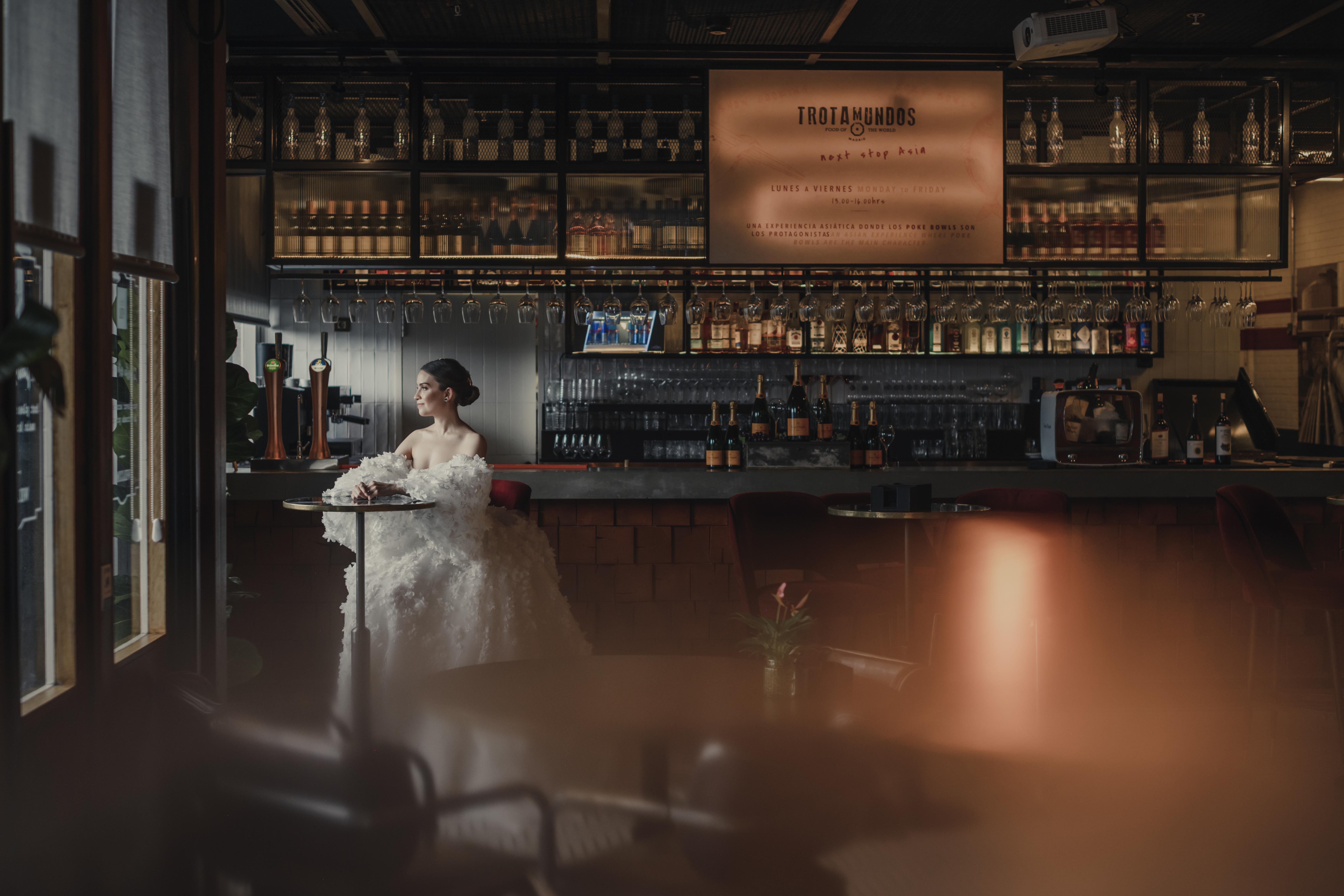 Bride in bar - photo by El Marco Rojo
