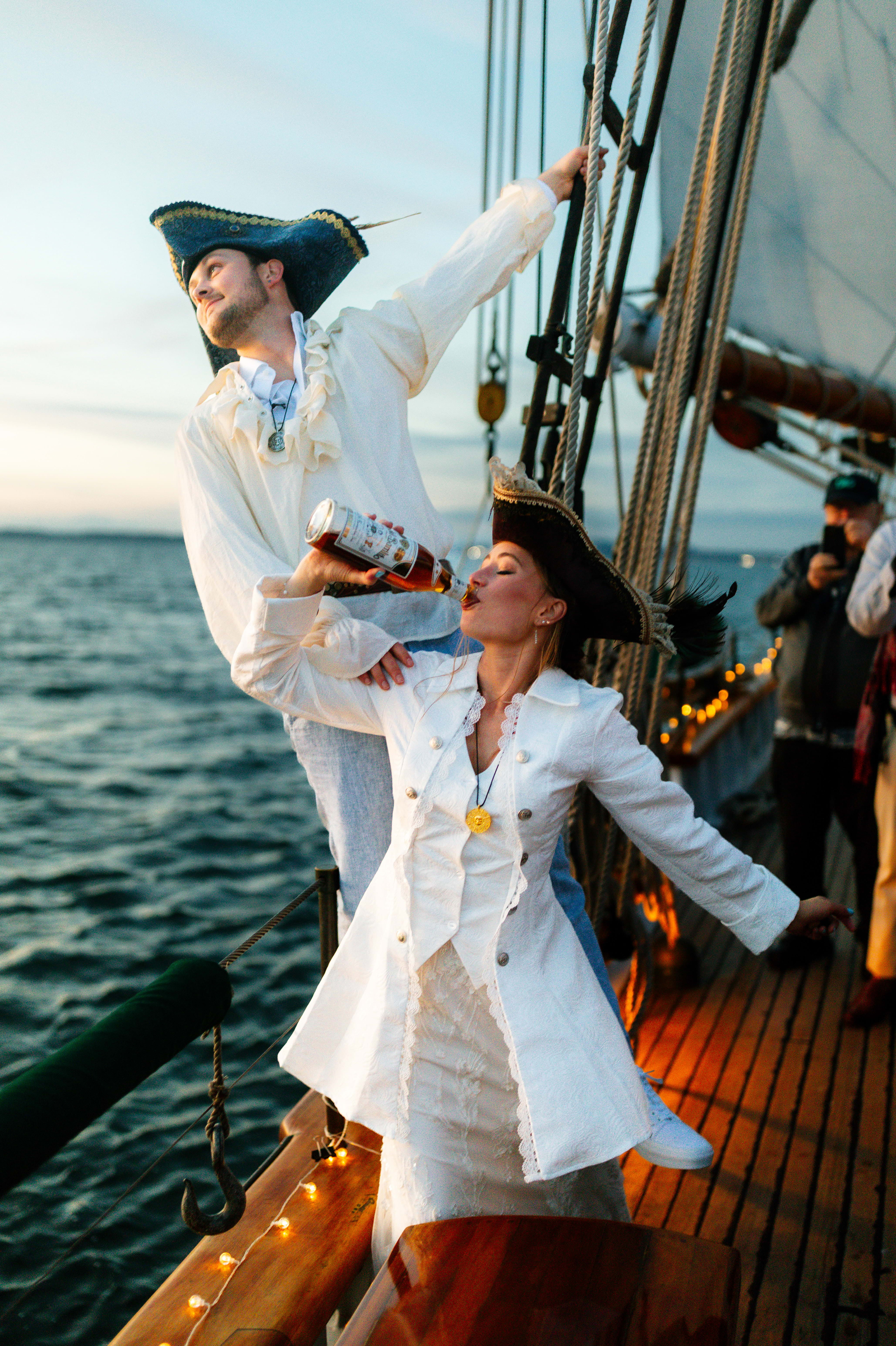 Sailor couple, photo by Ben Wagner Photography, Brooklyn wedding photographers