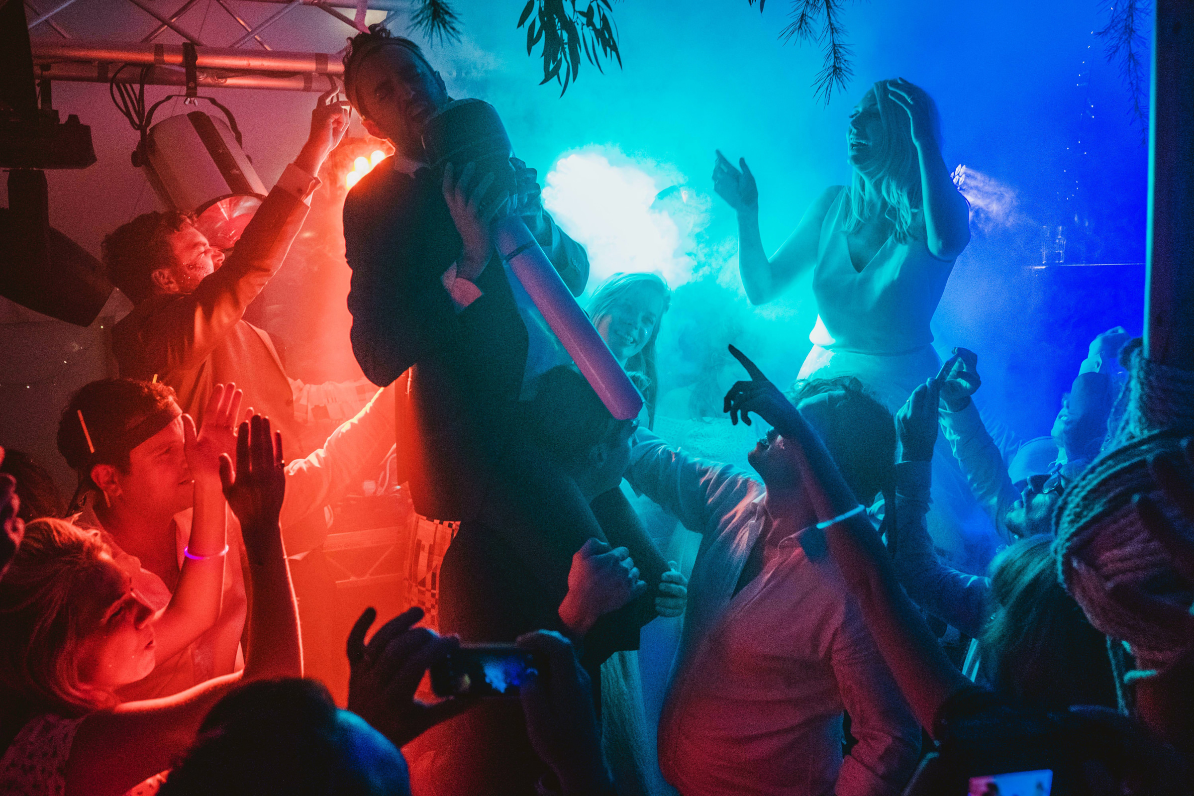 Award winning colorful lights dance party - photo by York Place Studios