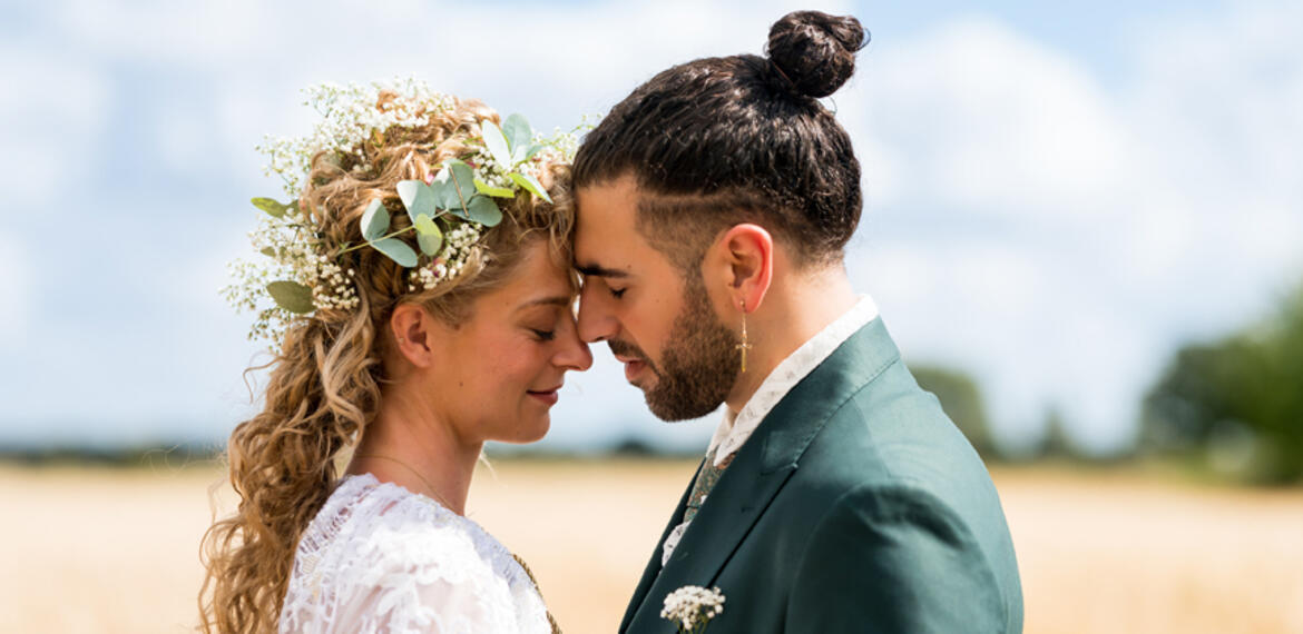 Couple moment Yorkshire country wedding