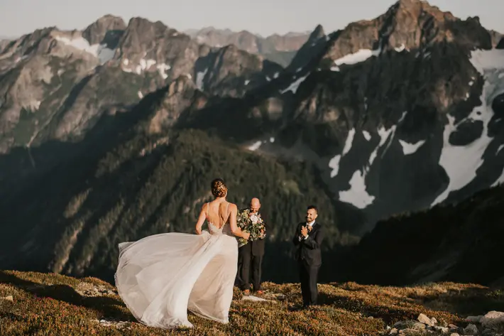 North Cascades adventure wedding ceremony - photo by Nick plus Danee