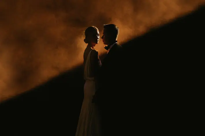 dramatic wedding portrait by Dan O'Day