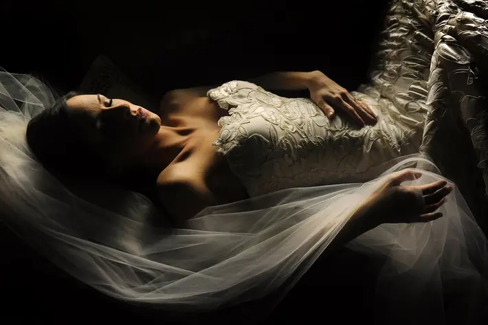 sleeping-bride-portrait-soft-window-light-applique-gown-worlds-best-wedding-photos-daniel-aguilar-houston-wedding-photographers