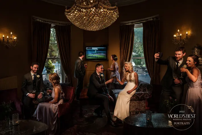 Dramatic Wedding Party Photo by Ronan Palliser Ireland Wedding photographer