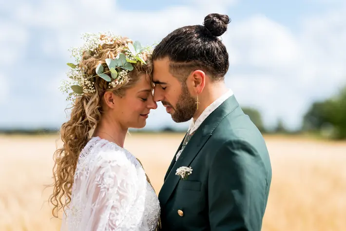 Couple moment Yorkshire country wedding