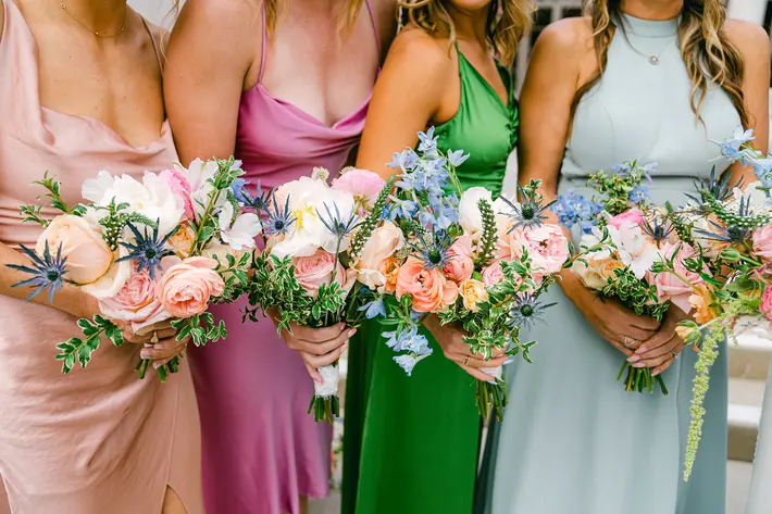 Colorful bridesmaids bouquets-Kate Noelle Photography